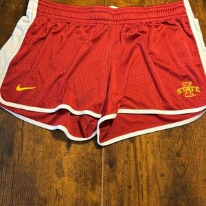 Nike ISU Women's Red and White Athletic Shorts